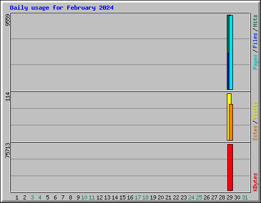 Daily usage for February 2024