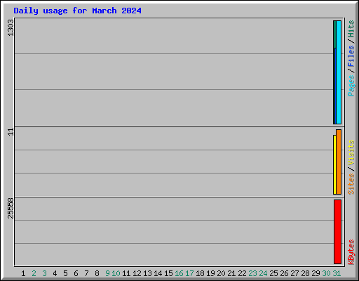 Daily usage for March 2024