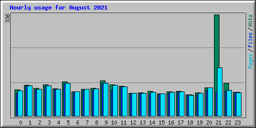 Hourly usage for August 2021