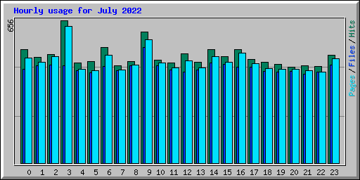 Hourly usage for July 2022