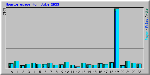 Hourly usage for July 2023